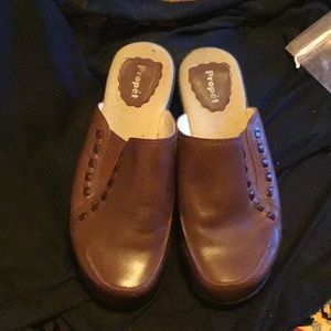 Propet, leather, slip-on style clogs/mules